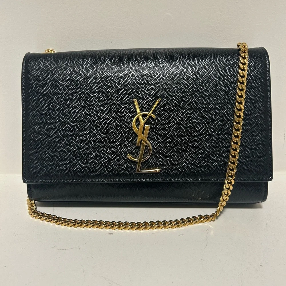 YSL KATE MEDIUM IN GRAIN DE POUDRE EMBOSSED LEATHER - Picture 1 of 9